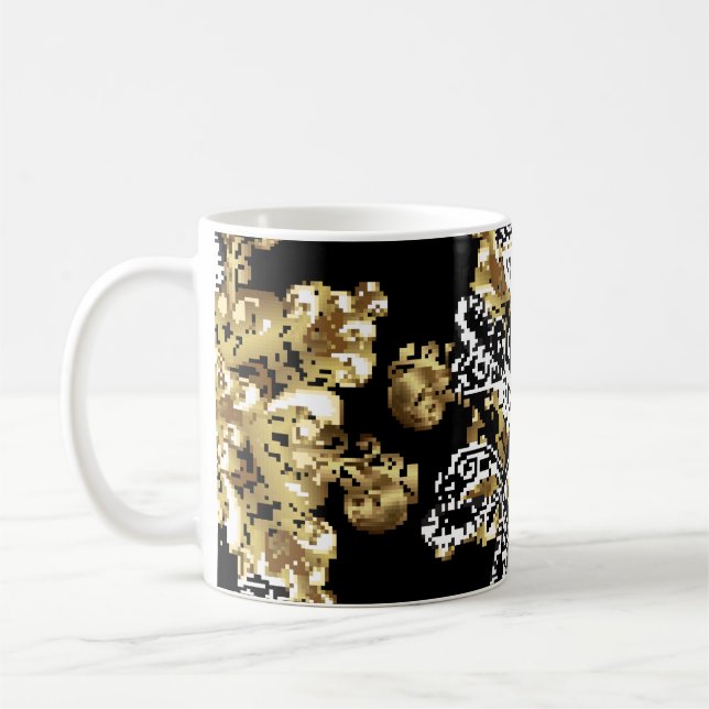 Caneca De Café padrão na moda gráfico. Um fundo perfeito. Parede (Esquerda)