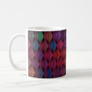 Caneca De Café Padrão ondulado multicolorido sem costura