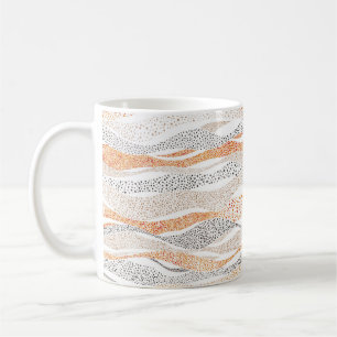 Caneca De Café Padrão ondulado sem costura no estilo pontilhista