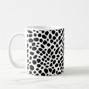 Caneca De Café Padrão Orágico Psicodélico Preto E Branco