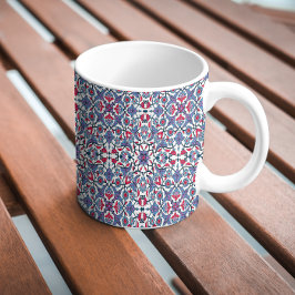 Caneca De Café Padrão Ornamental de Azulejo Turco