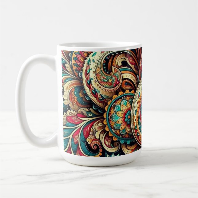 Caneca De Café padrão paisley impressionante (Esquerda)