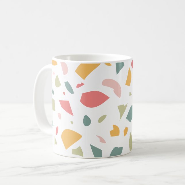Caneca De Café Padrão pastel moderno de terrazzo (Frente Esquerda)