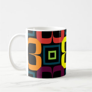 Caneca De Café Padrão perfeito brilhante com flores coloridas em