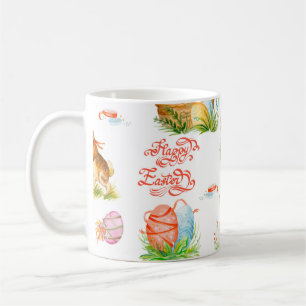 Caneca De Café Padrão perfeito colorido com primavera páscoa conc