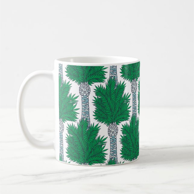 Caneca De Café Padrão perfeito da palmeira. (Esquerda)
