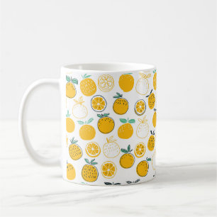 Caneca De Café Padrão perfeito de frutas de laranjas