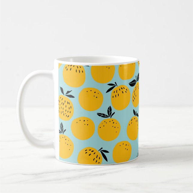 Caneca De Café Padrão perfeito de frutas de laranjas (Esquerda)