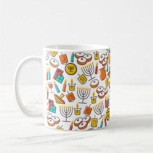Caneca De Café Padrão perfeito de Hanukkah. Jewish Holiday Hanuk