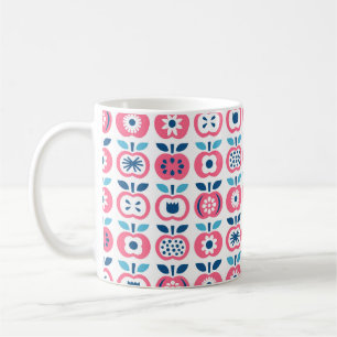Caneca De Café Padrão perfeito de maçã. Conjunto de aplicaçã