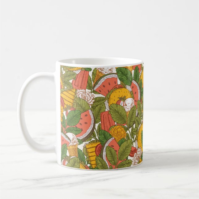 Caneca De Café Padrão perfeito na comida de Verão. Sanduíches, so (Esquerda)