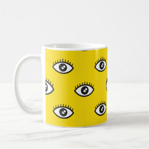 Caneca De Café padrão perfeito para abstrato ocular. Olhos sem o