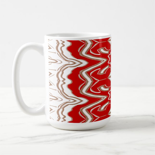 Caneca De Café Padrão perfeito vermelho e branco especial de Nata (Esquerda)