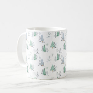 Caneca De Café Padrão pintado à mão na árvore escandinava de inve