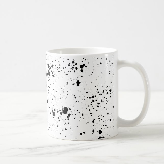 Caneca De Café Padrão Preto de Splatter de Pintura (Direita)