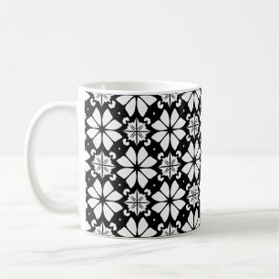 Caneca De Café Padrão preto e branco