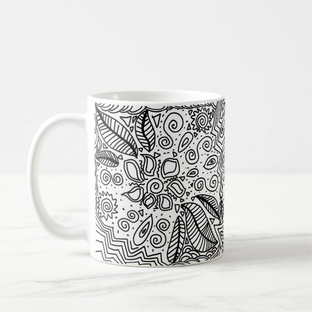 Caneca De Café Padrão preto e branco de Mug (Esquerda)