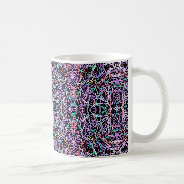 Caneca De Café Padrão psicodélico a rosa (Direita)