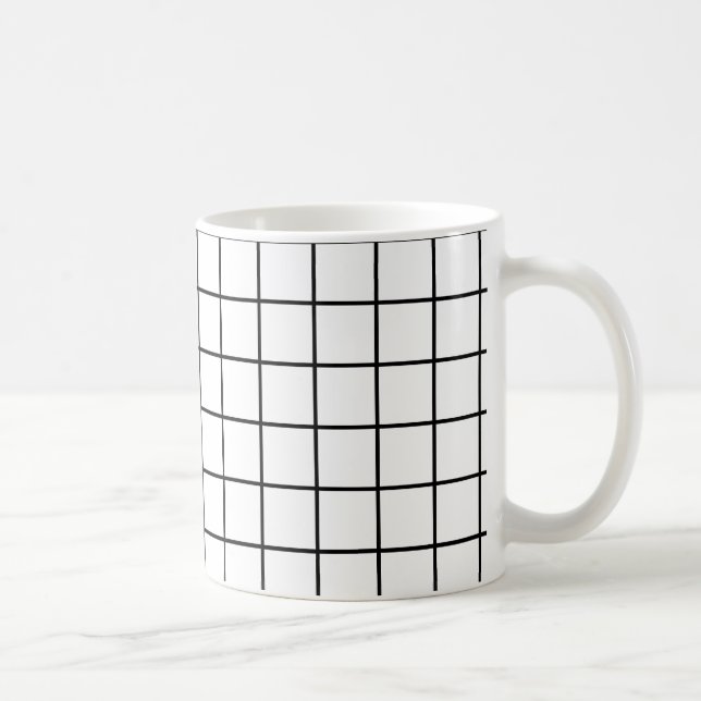 Caneca De Café Padrão quadrado de Xadrez simples - Mug (Direita)