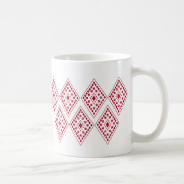 Caneca De Café padrão quadrado vermelho em forma de coração