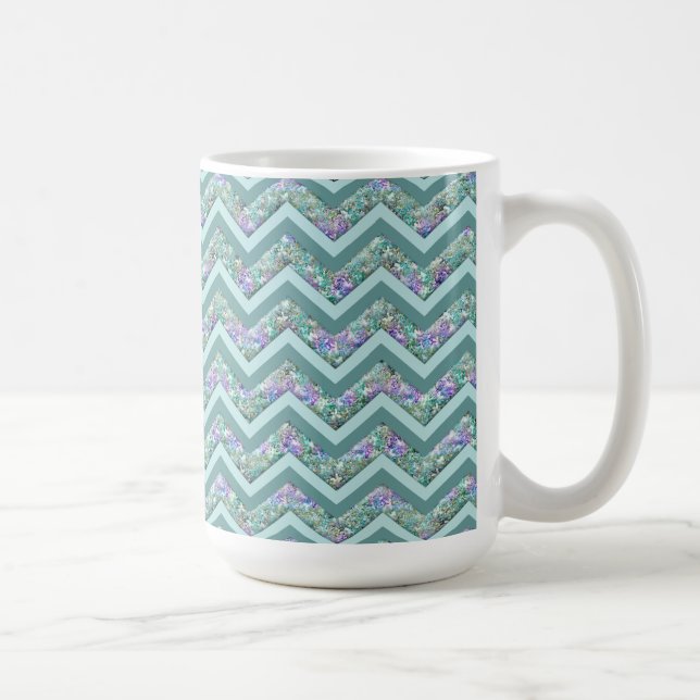 Caneca De Café Padrão Rainbow Foil ZigZag (Direita)