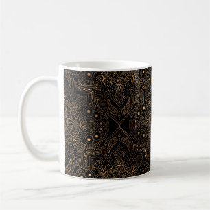 Caneca De Café Padrão real e uniforme de mandala oriental