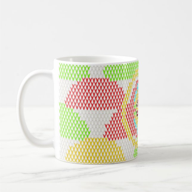 Caneca De Café Padrão Retro Art Nouveau (Esquerda)