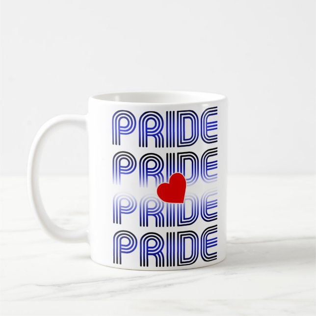 Caneca De Café Padrão Retro Coração de Couro (Esquerda)