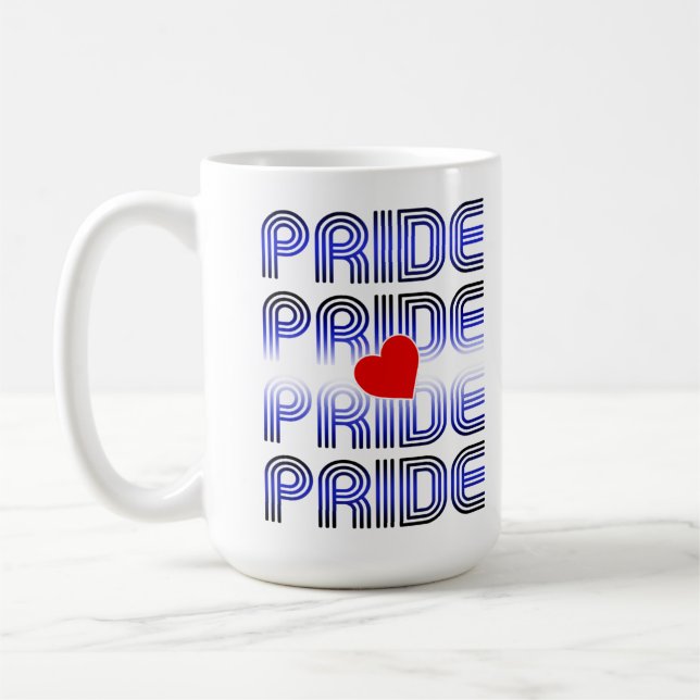 Caneca De Café Padrão Retro Coração de Couro (Esquerda)