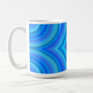 Caneca De Café Padrão retroativo azul