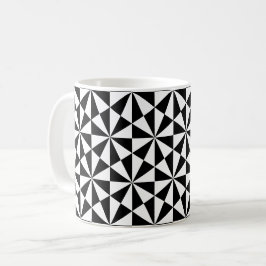 Caneca De Café Padrão Retroativo do Deco de Arte Quadrada do Triâ