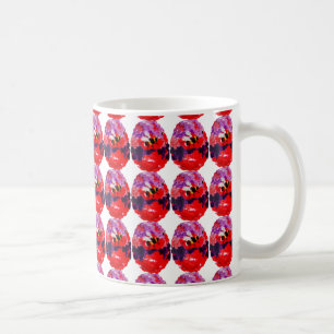 Caneca De Café Padrão Retroativo dos Insetos de abelhas da Flor