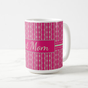 Caneca De Café Padrão Rosa Moderno