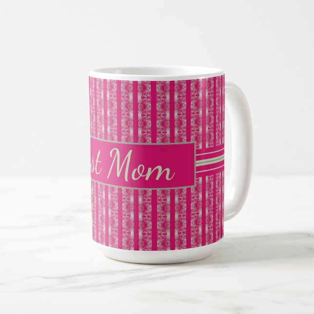 Caneca De Café Padrão Rosa Moderno (Frente Esquerda)
