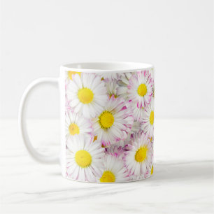 Caneca De Café Padrão Rosa Púrpura da Flor da Margarina