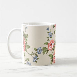 Caneca De Café PADRÃO rosa vermelha SEM COSTURA COM CINTOS AZUISs
