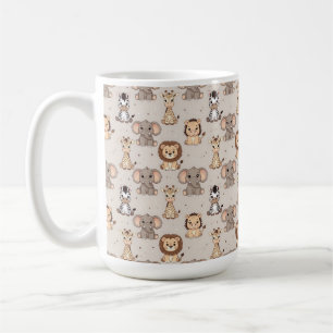 Caneca De Café Padrão Safari Bebê Neutro