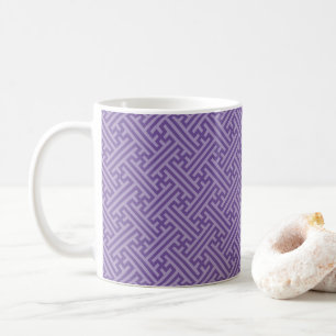 Caneca De Café Padrão Sayagata, Japonês, Roxo e Rosa