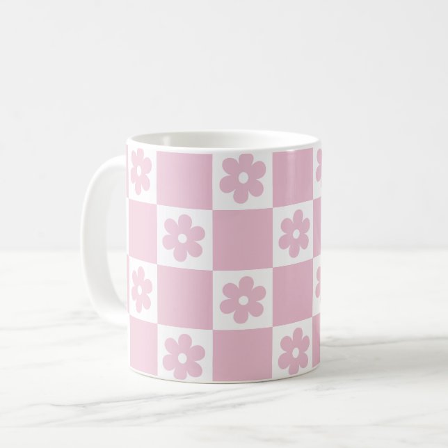 Caneca De Café Padrão selecionado da Flor Rosa (Frente Esquerda)