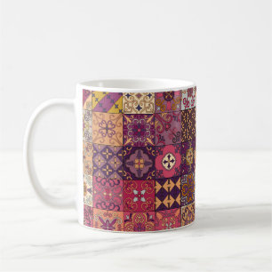 Caneca De Café Padrão sem costura com azulejos portugueses em ta