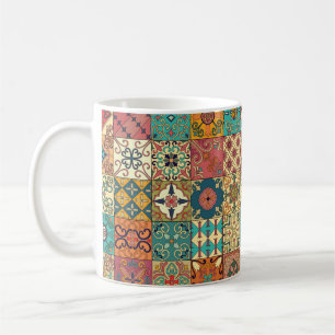 Caneca De Café Padrão sem costura com azulejos portugueses em tal