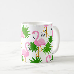 Caneca De Café padrão sem costura com flamingos agudos