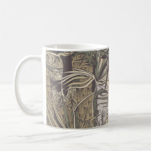 Caneca De Café Padrão sem costura com folhas de palma, padrão bri