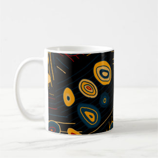 Caneca De Café Padrão sem costura com rabiscos abstrato modernos.
