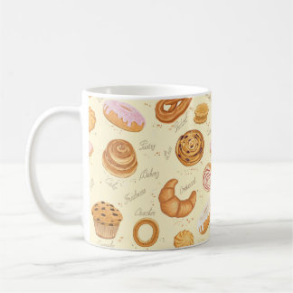 Caneca De Café Padrão sem costura com várias pastas