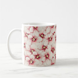 Caneca De Café Padrão sem costura da flor de hibiscus
