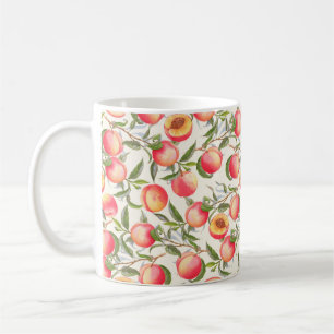 Caneca De Café Padrão sem costura de aquarela desenhada à mão com