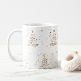Caneca De Café Padrão sem costura de árvore de Natal