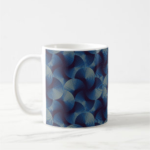 Caneca De Café Padrão sem costura de círculos lineares metálic