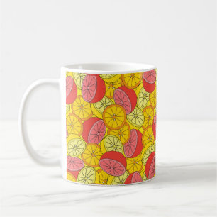 Caneca De Café Padrão sem costura de citrinos muitas laranjas, l